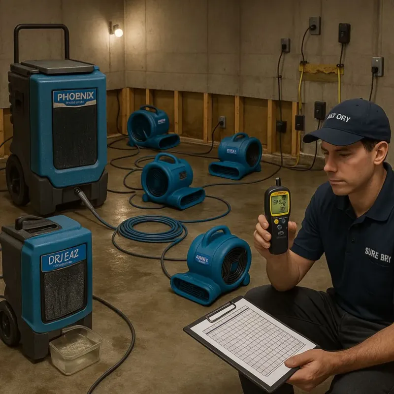 Structural Drying and Dehumidification process in Buckeystown, MD